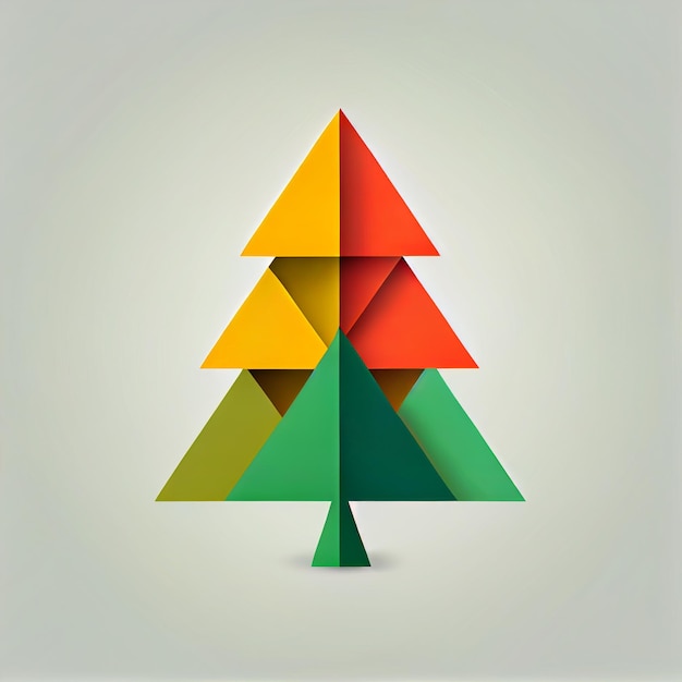 Flat Christmas tree cartoon wallpaper Modern flat design in winter Minimalist winter wallpapers