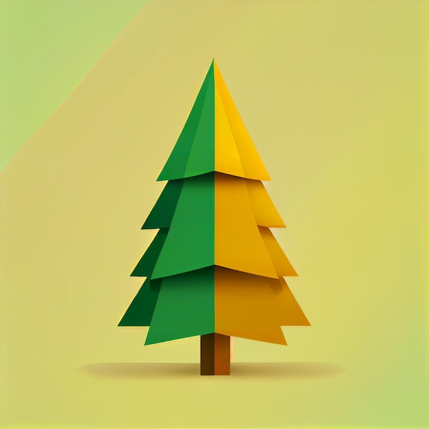 Flat Christmas tree cartoon wallpaper Modern flat design in winter Minimalist winter wallpapers