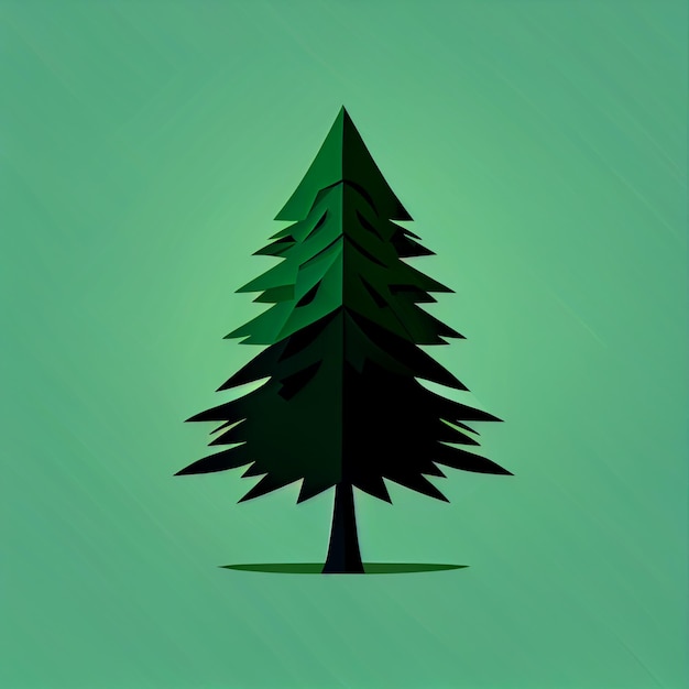 Flat Christmas tree cartoon wallpaper Modern flat design in winter Minimalist winter wallpapers