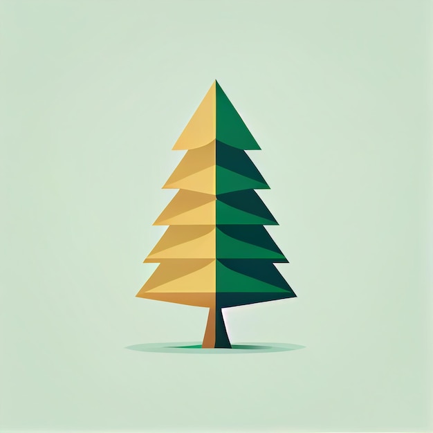 Flat Christmas tree cartoon wallpaper Modern flat design in winter Minimalist winter wallpapers