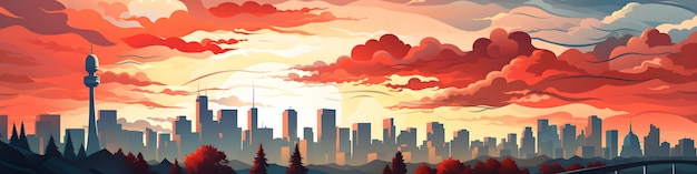 flat cityscape background