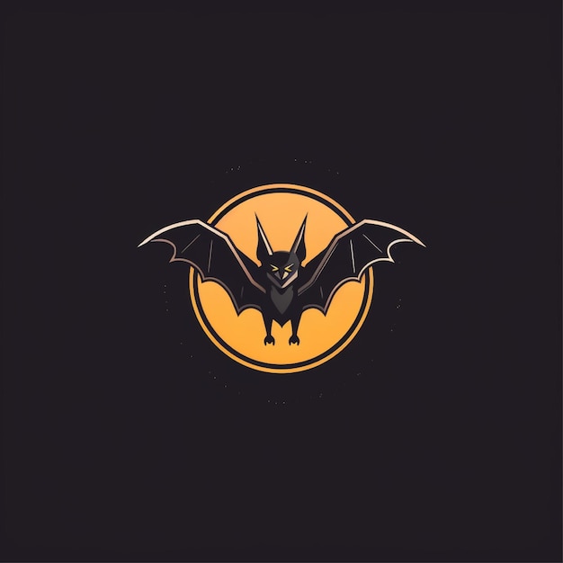 flat color bat logo vector