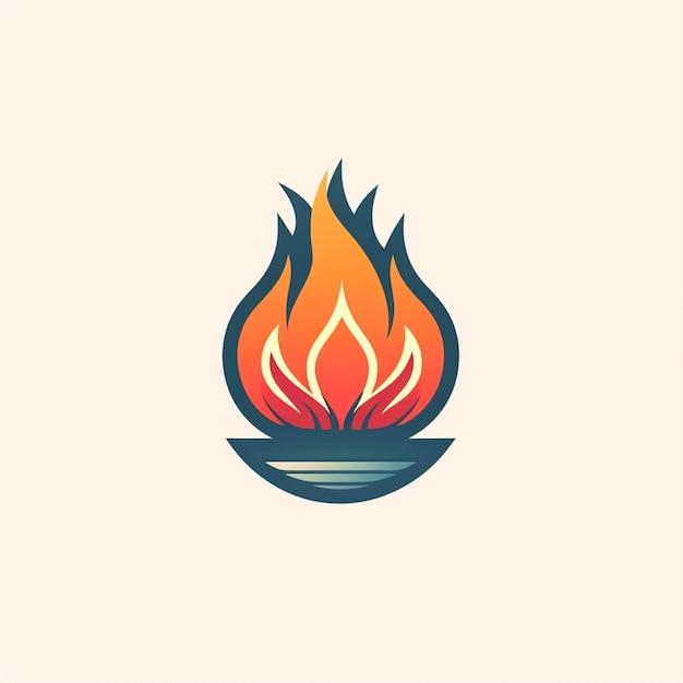 flat color bonfire logo vector