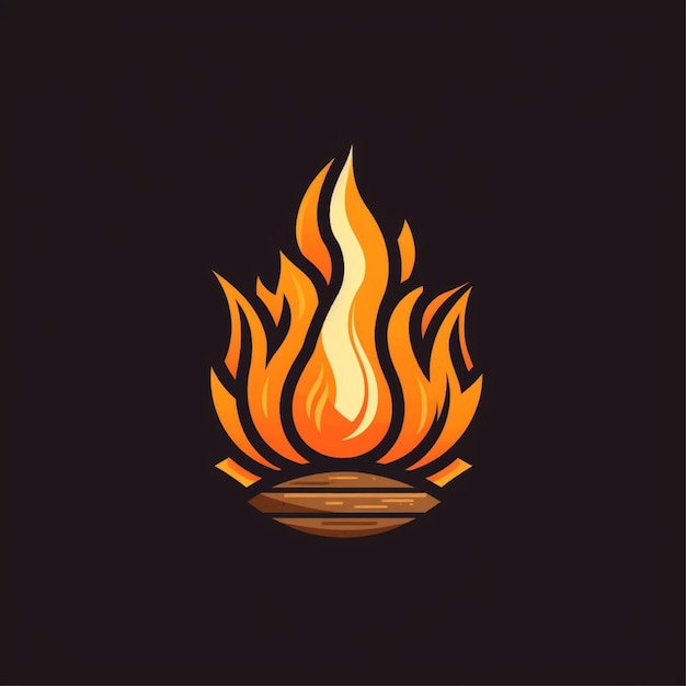 flat color bonfire logo vector