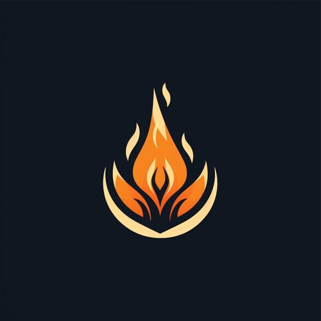 flat color bonfire logo vector