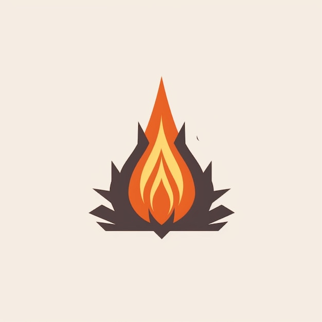 flat color bonfire logo vector