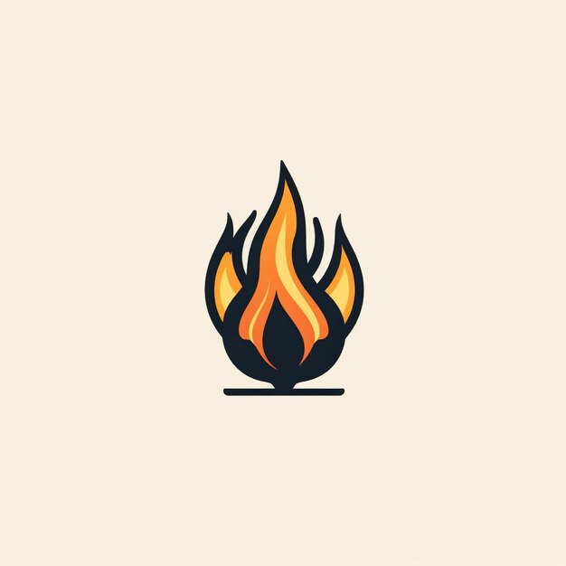 flat color bonfire logo vector