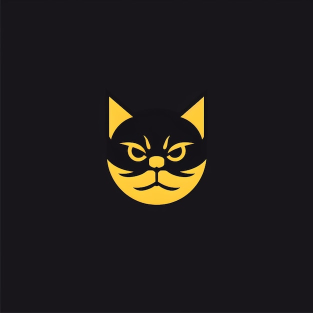 flat color cat logo vector