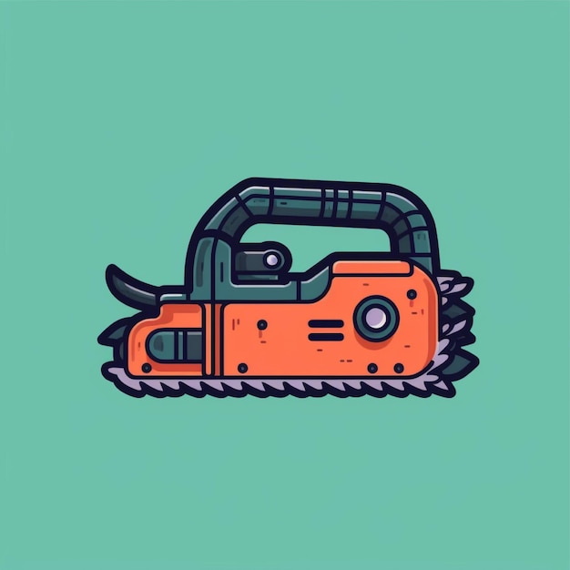 flat color chainsaw logo vector