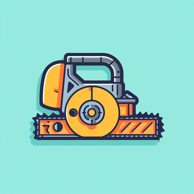 flat color chainsaw logo vector