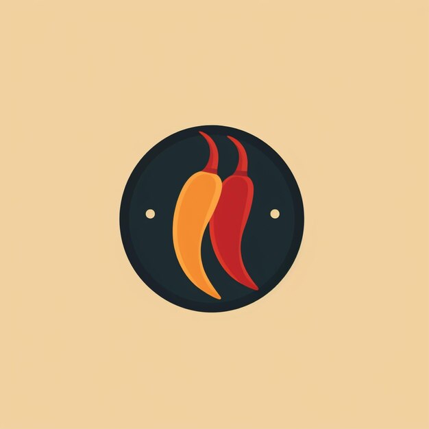 flat color chili logo vector