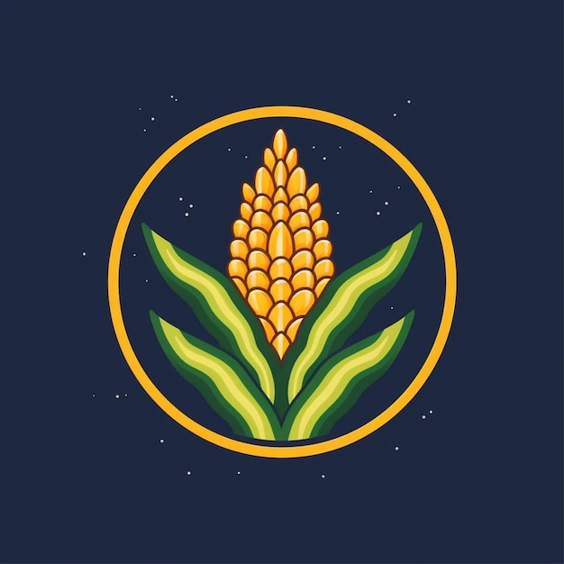 flat color corn logo vector