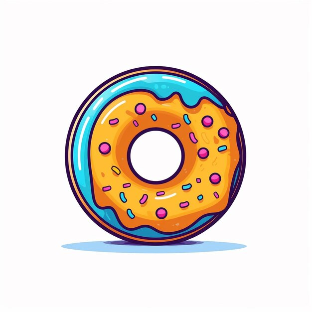 flat color donut logo vector