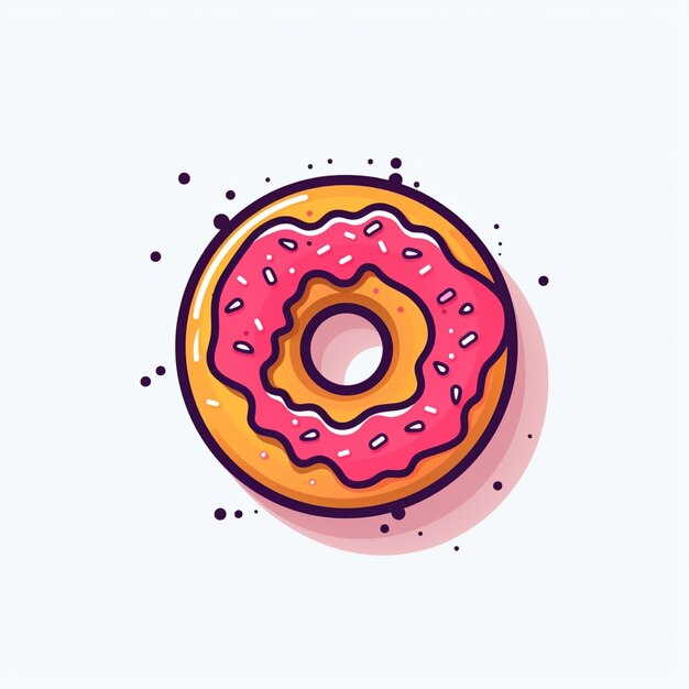 flat color donut logo vector