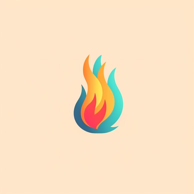 flat color fire logo vector