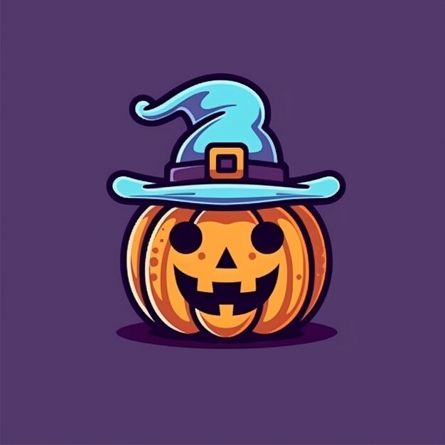 flat color halloween logo vector