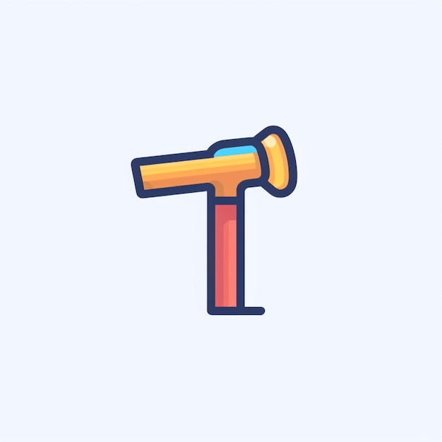 flat color hammer logo vector