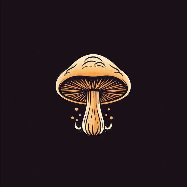 flat color mushroom logo vector