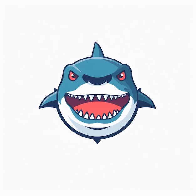 flat color shark logo vector