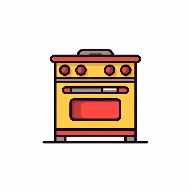 flat color stove logo vector