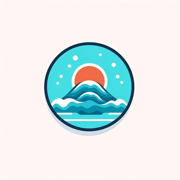 flat color water logo vector