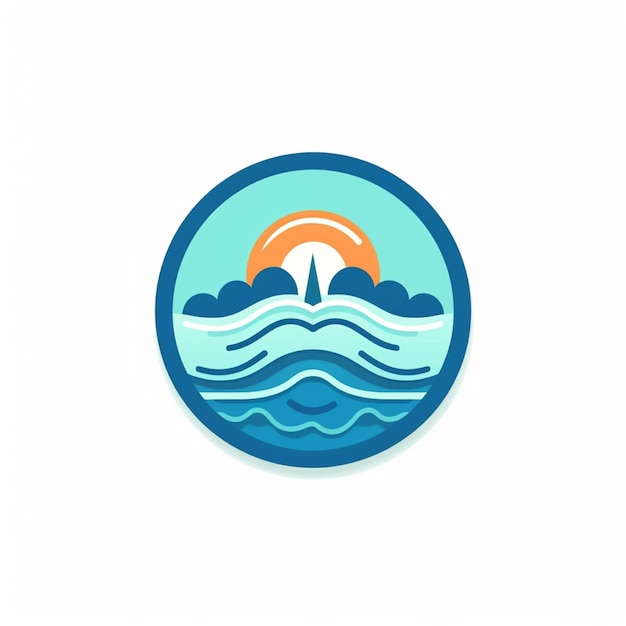 flat color water logo vector