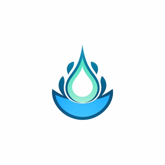 flat color water logo vector