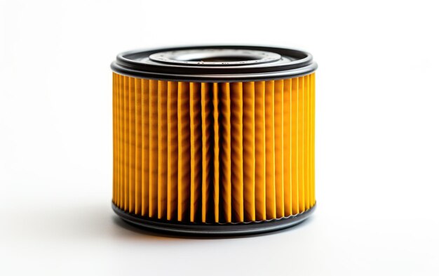 Photo flat cubic oil filter isolated on white background