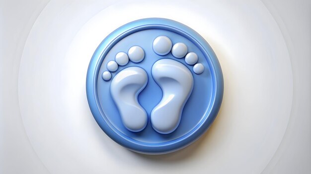 Flat design as Baby footprint icon with copy space on a white background concept as A vector image o