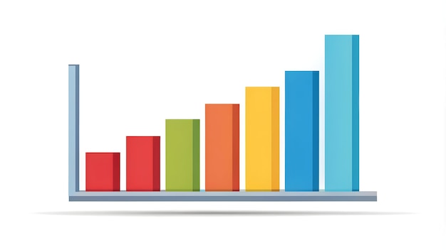 Flat design as Bar chart icon with copy space on a white background concept as A vector image of a b