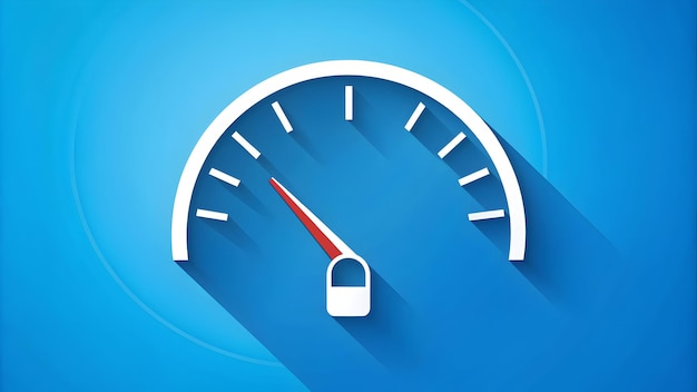 Flat design as Fuel gauge icon with copy space on a blue background concept as A vector image of a f