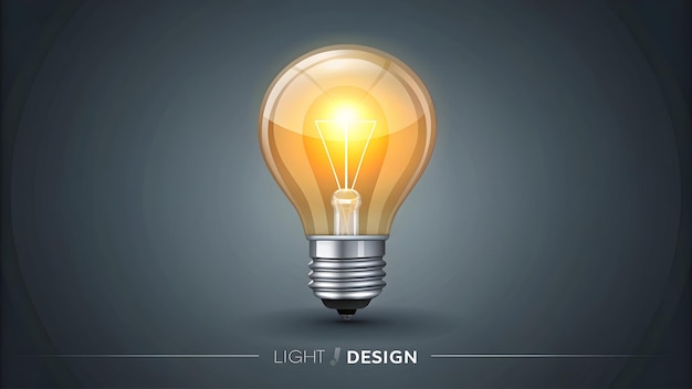 Flat design as Lightbulb icon with copy space on a gray background concept as A vector image of a li