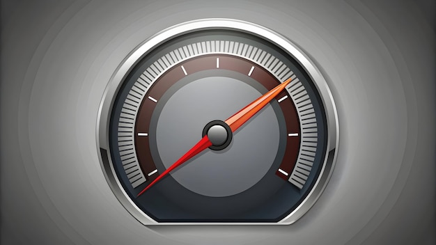 Flat design as Speedometer icon with copy space on a gray background concept as A vector image of a