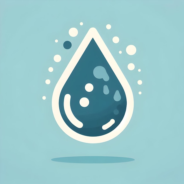 Photo flat design as water drop icon with copy space on a minimalist background concept as a vector image