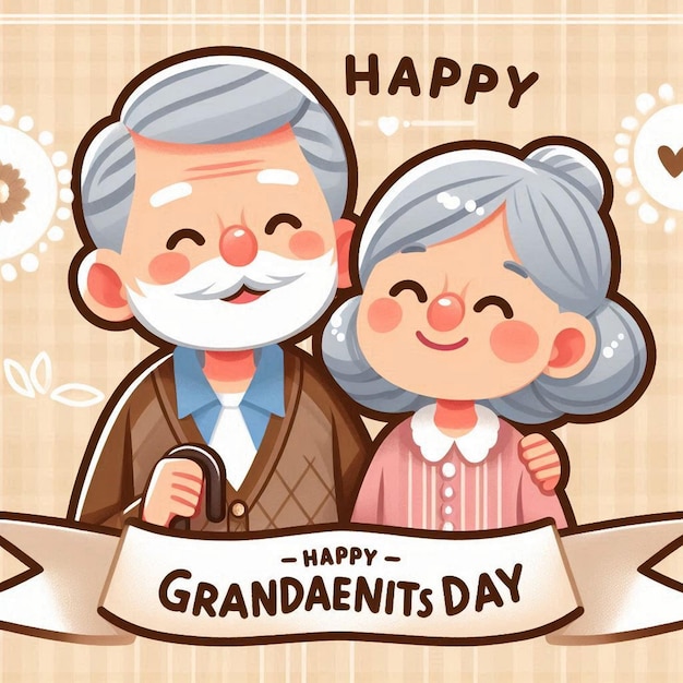 Photo flat design background for happy grandparents day