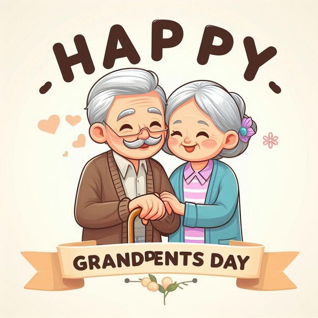 Photo flat design background for happy grandparents day