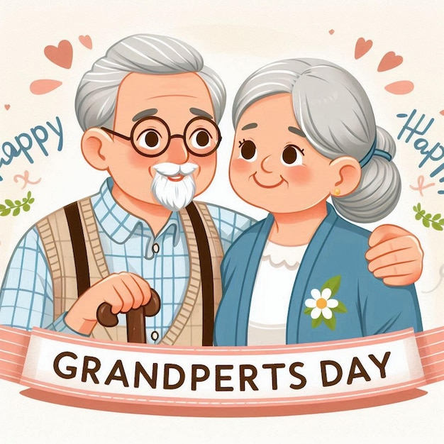 Photo flat design background for happy grandparents day