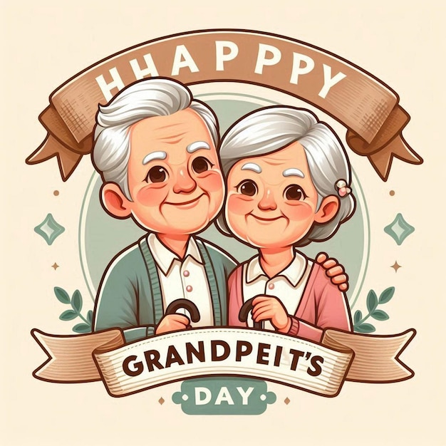 Flat Design Background for Happy Grandparents Day