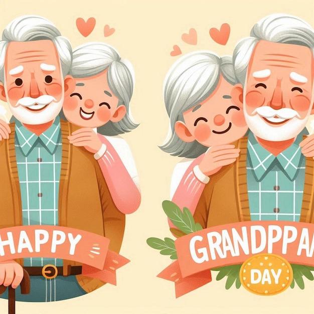 Photo flat design background for happy grandparents day