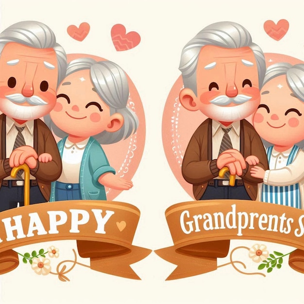 Photo flat design background for happy grandparents day