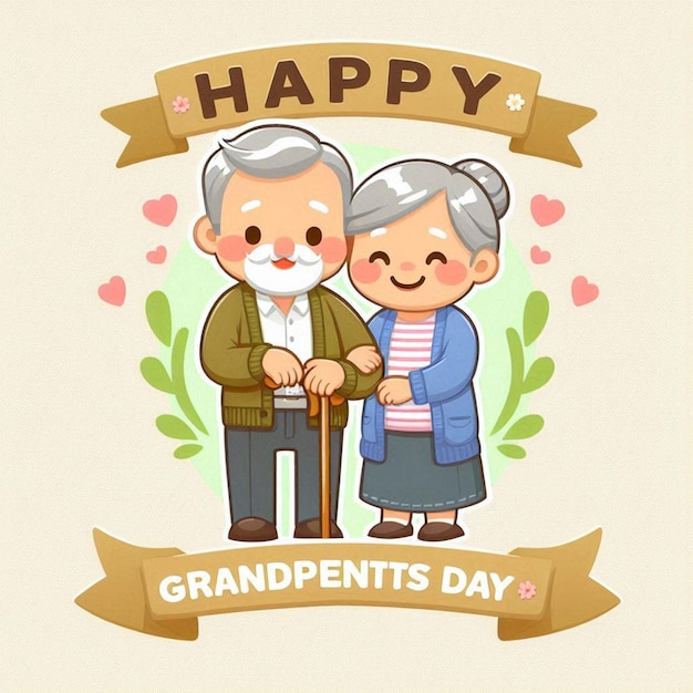 Photo flat design background for happy grandparents day