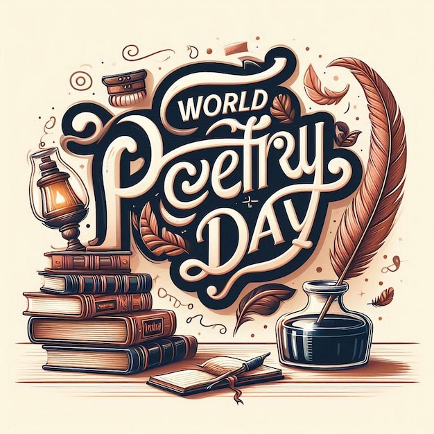 Photo flat design background for world poetry day