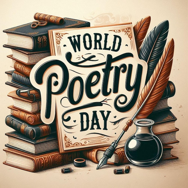 Photo flat design background for world poetry day