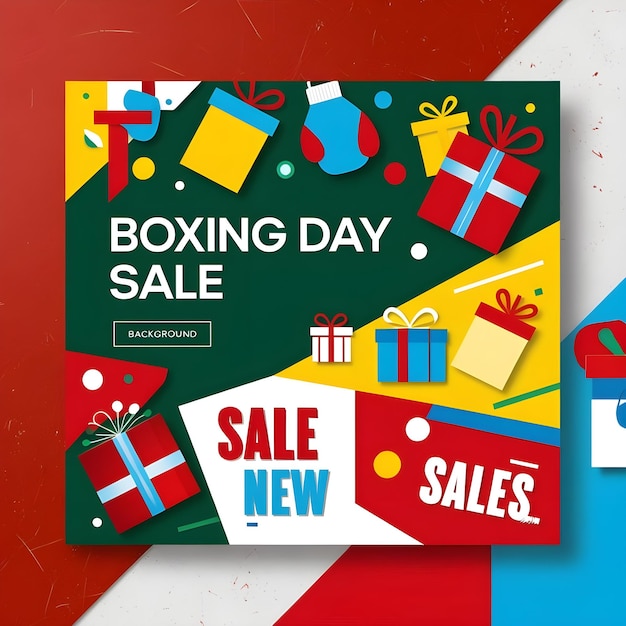 Flat design boxing day sale banner background Vector