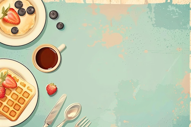 Photo flat design breakfast brunch template