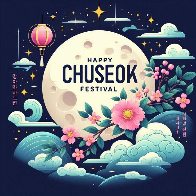 Photo flat design chuseok concept