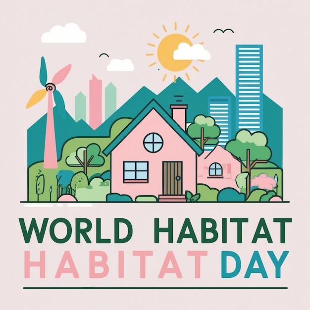 Flat Design Concept for World Habitat Day