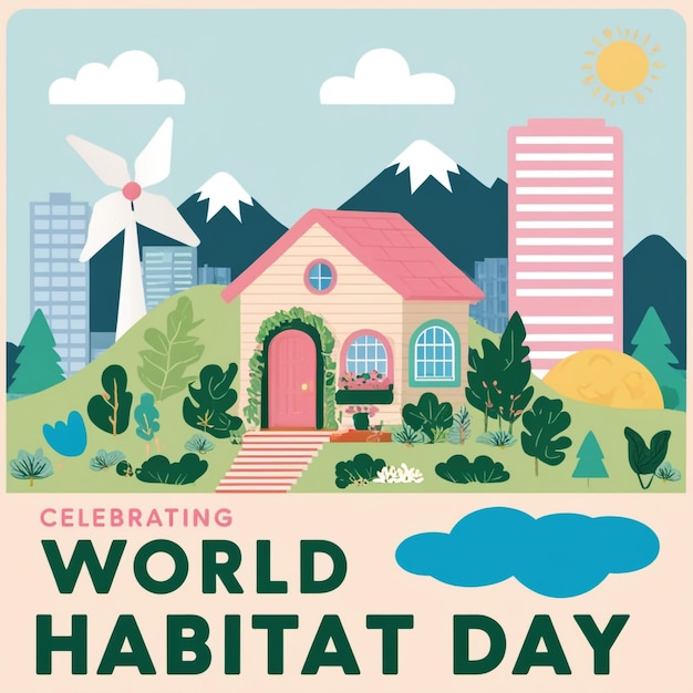 Flat Design Concept for World Habitat Day