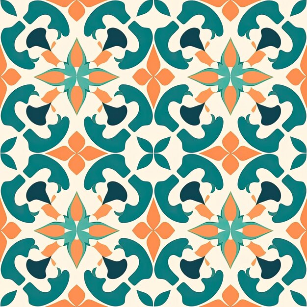 Flat design creative arabesque pattern AI Generated