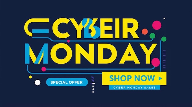 Flat design cyber monday concept